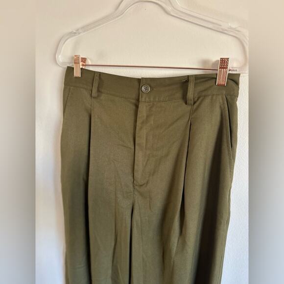 Urban Outfitters Olive Wide Leg Trouser Women's Large - Picture 2 of 7